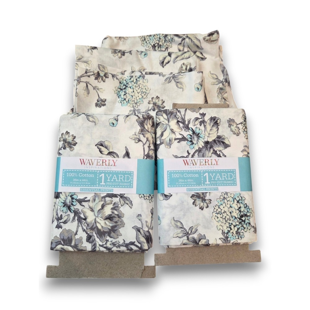 Waverly Essential White Floral Hydrangea Ivy Cotton 2+ Yards 44''